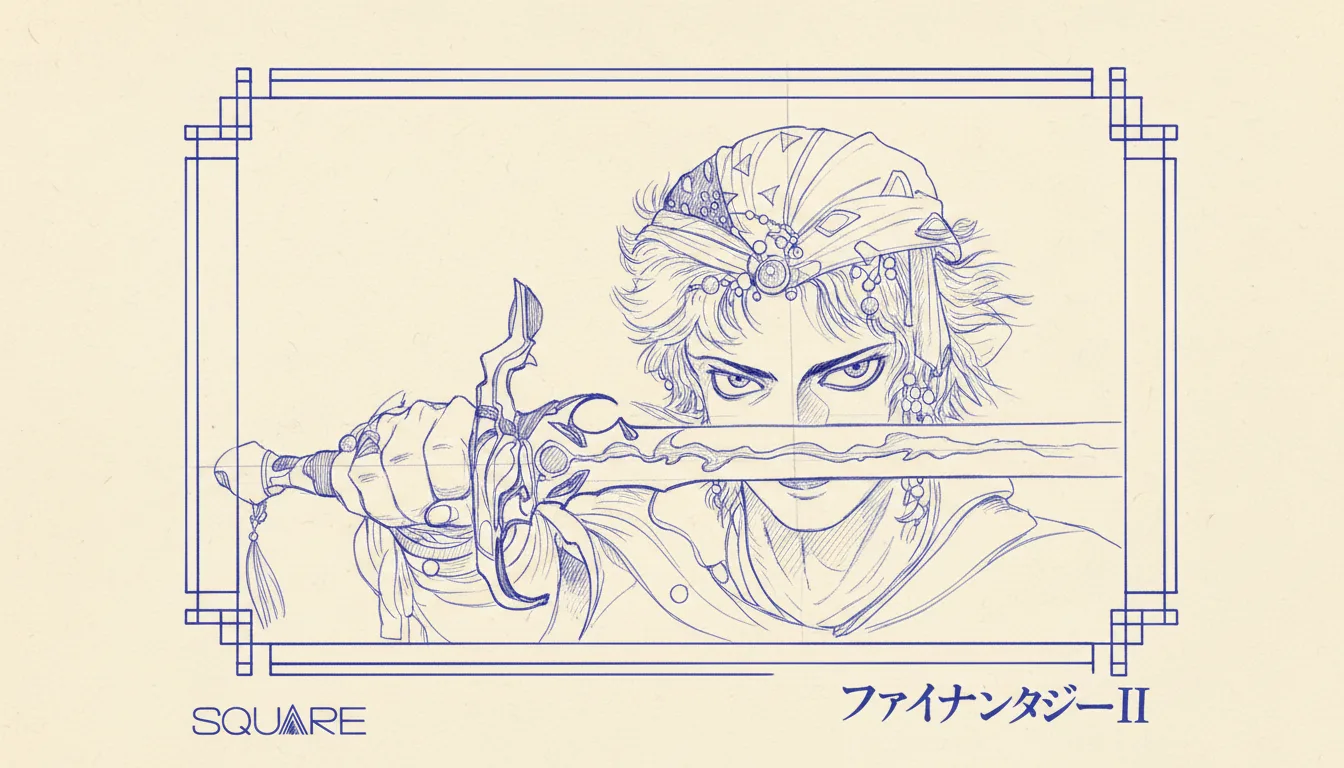Final Fantasy II 1988 Famicom Square experimental storytelling — death of party members + romance subplots + action-grinding stat growth system