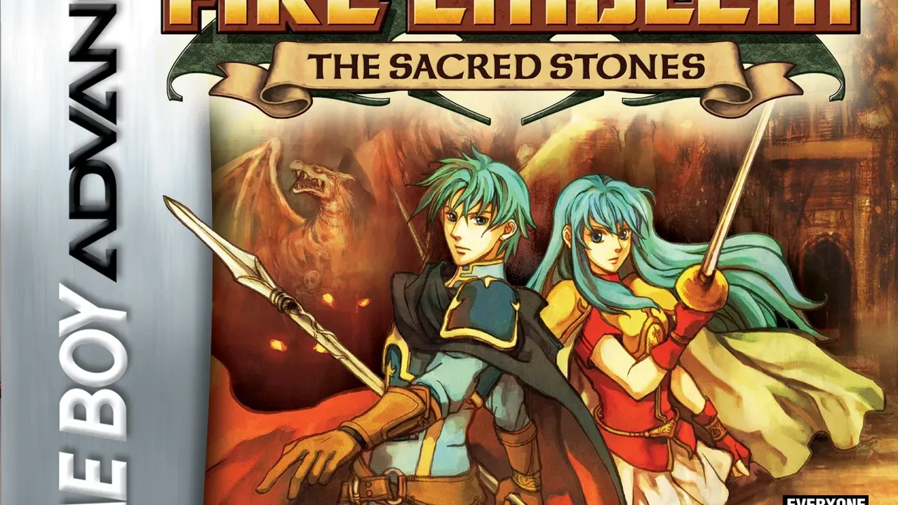 Fire Emblem The Sacred Stones on GBA — tactical JRPG with branching class promotions and dual protagonists by Intelligent Systems