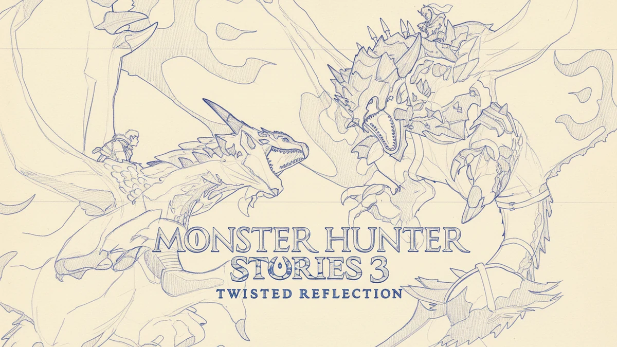 Monster Hunter Stories 3 Twisted Reflection key art — Capcom turn-based JRPG monster-taming, Habitat Restoration system, rilis Maret 2026