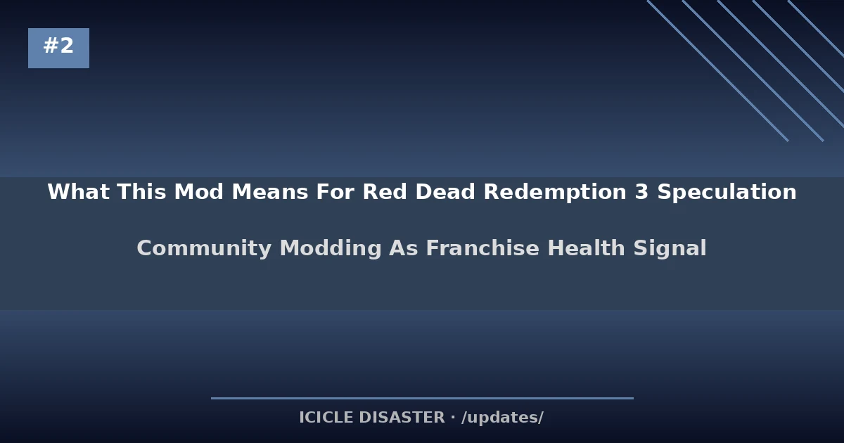 Community modding as Red Dead franchise health signal