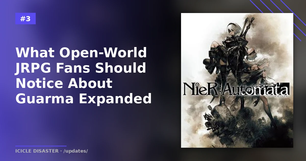 NieR Automata — open-world JRPG side content density parallel
