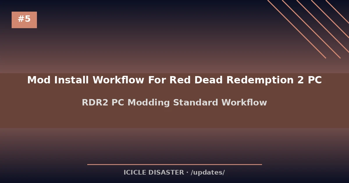RDR2 PC modding standard install workflow