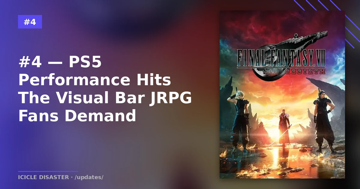 Final Fantasy VII Rebirth — PS5 performance bar Remnant 2 meets