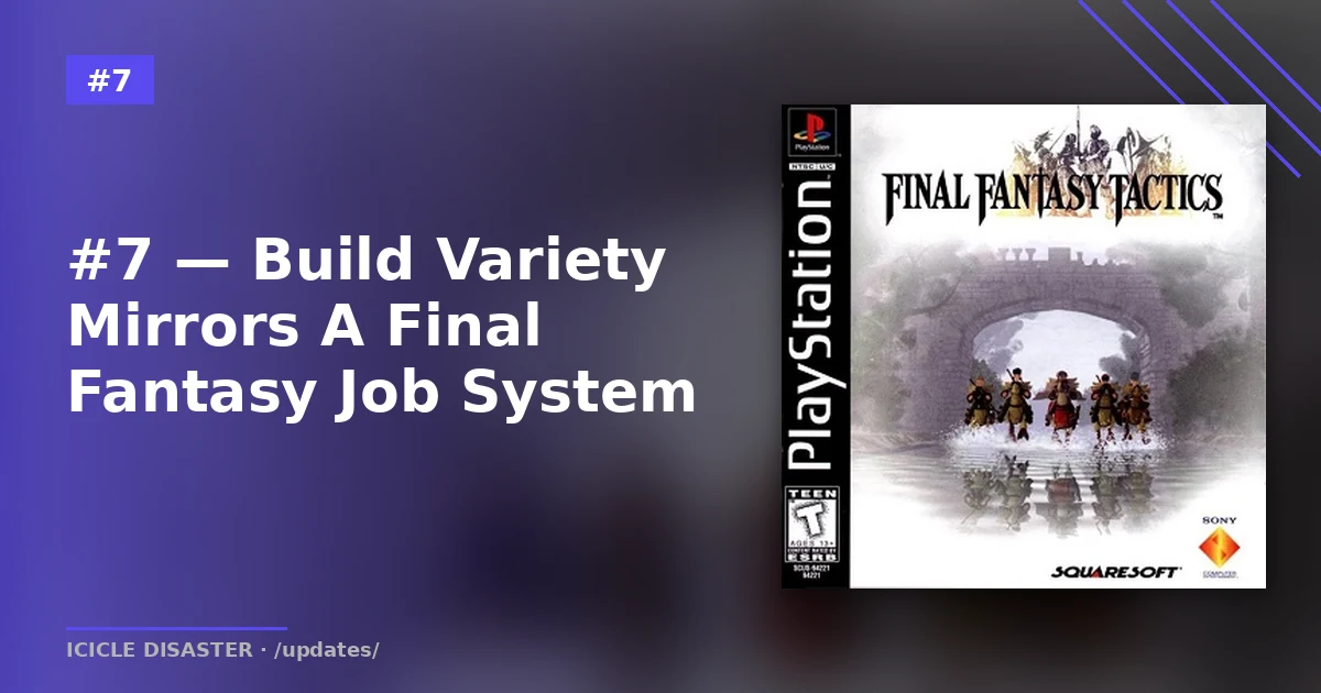 Final Fantasy Tactics — Job System pattern Remnant 2 archetype dual-class imports