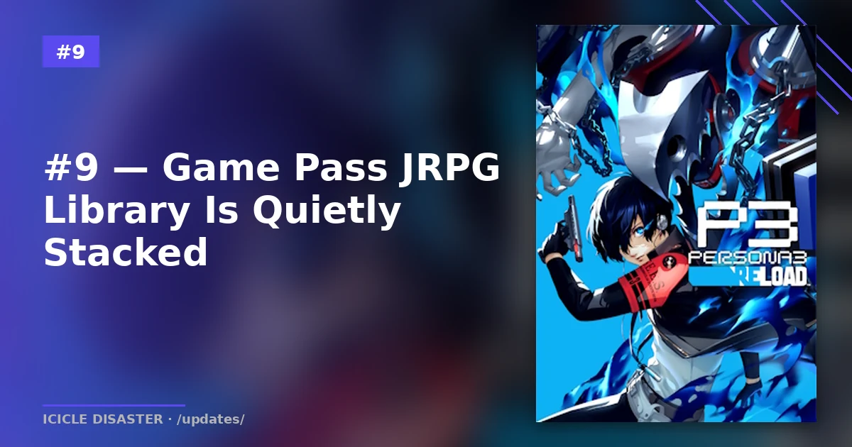 Persona 3 Reload — Atlus JRPG in the Xbox Game Pass Premium library