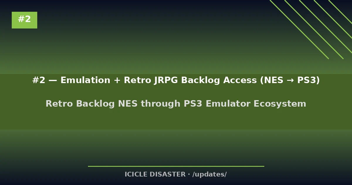 Retro Backlog NES through PS3 Emulator Ecosystem