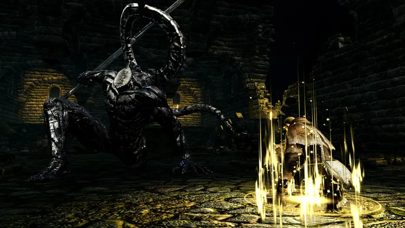 Dark Souls boss encounter — the massive enemy fights that define the game's legacy of risk and reward