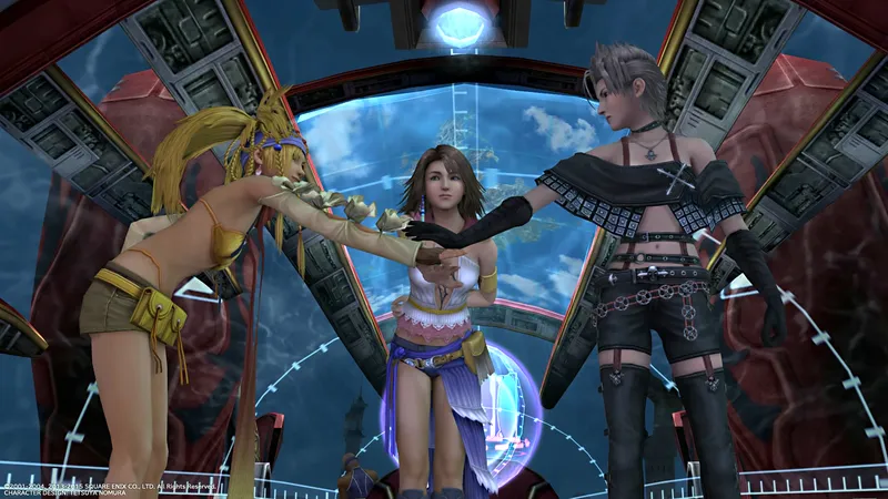 Final Fantasy X — the party assembled for the final journey, the ending that earns every tear through sixty hours of buildup