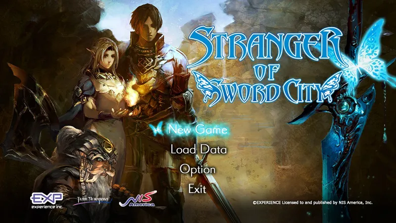 Stranger of Sword City party creation &mdash; the character portraits and class selection where dungeon RPG imagination begins