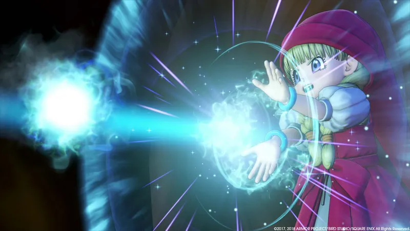 Dragon Quest XI — classic turn-based JRPG combat where party management and strategy replace reflexes